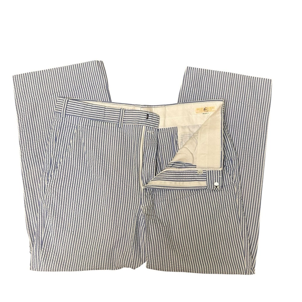 VINTAGE Brooks Brothers Searsucker‎ Pants 32x25 Striped TALON 70s